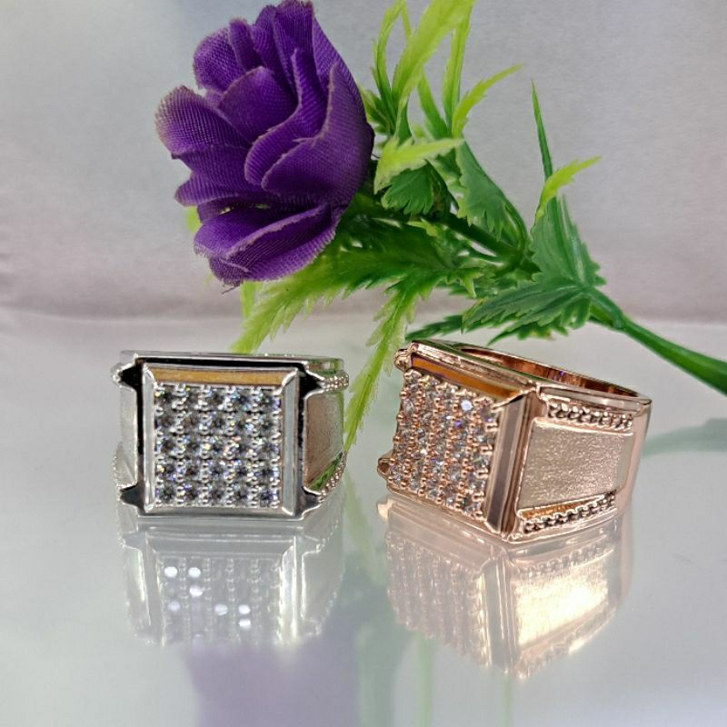 Cincin Pria Anti Karat Berlian Titanium Kristal (23)