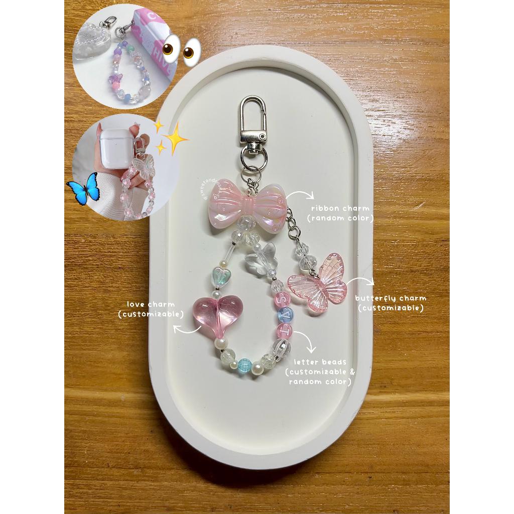 seventeen clear beads keyring | bag charm | gantungan kunci manik kolbuk | keychain ganci strap phon