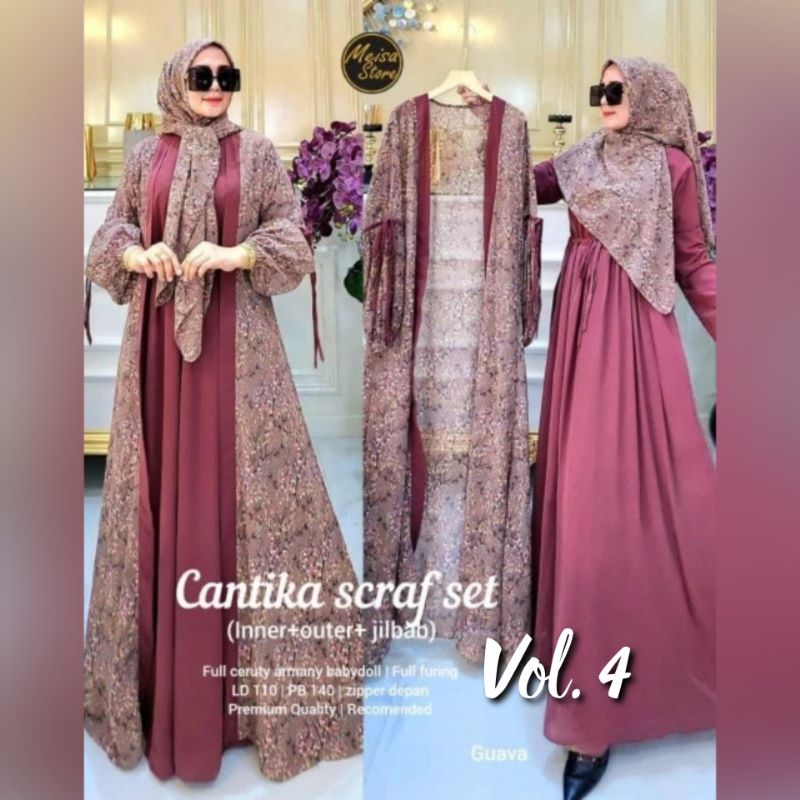 CANTIKA SCRAF SET VOL. 4 LD110 & LD120 | GAMIS SET OUTER CERUTY MOTIF VIRAL