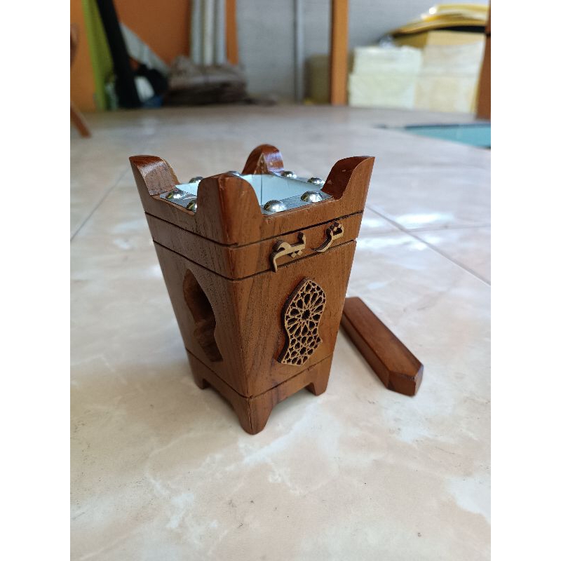 Mabkhara kayu jati tempat bakar bukhur/kemenyan arab/dupa