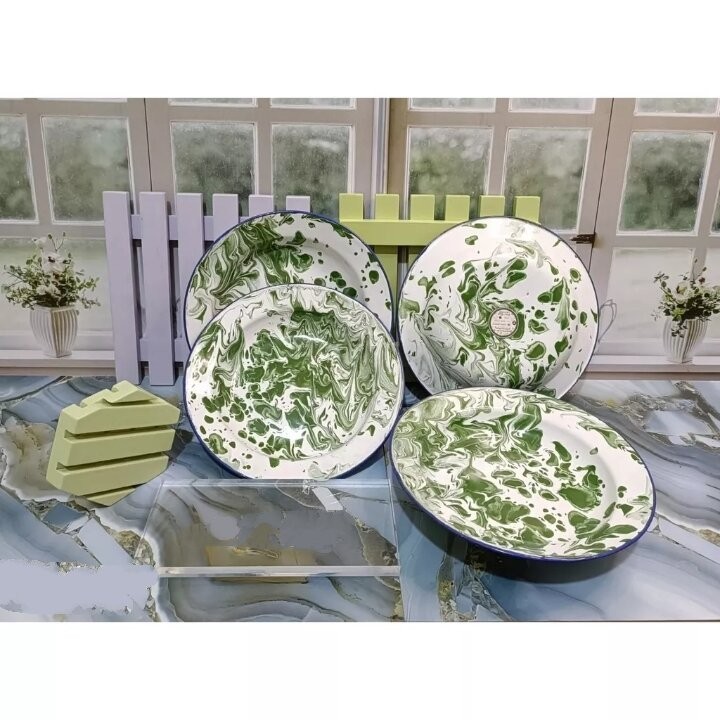 PIRING ENAMEL BLIRIK JADUL PIRING SENG MOTIF LURIK