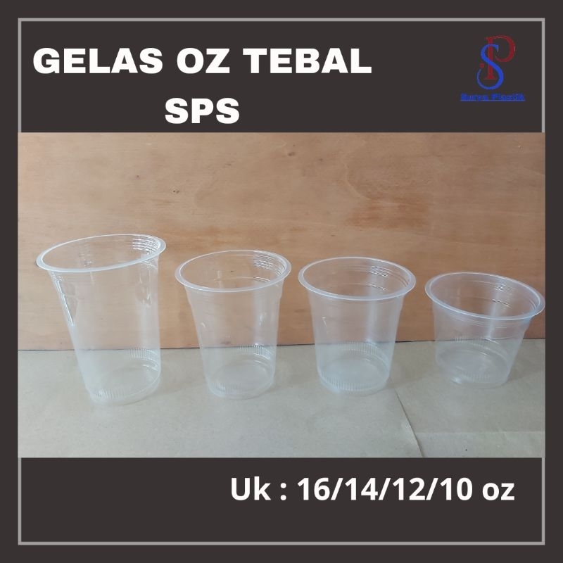 Gelas OZ cup sps/Gelas plastik 16oz 14oz 12oz 10oz/Cup plastik tebal