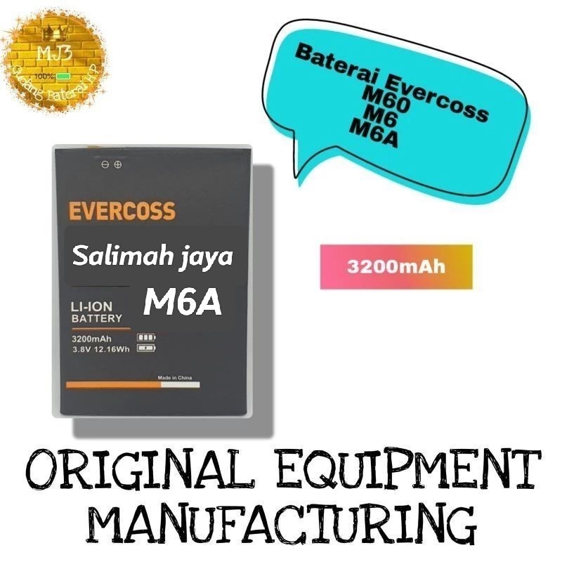 BATERAI BATTERY BATTRE EVERCOSS M60/M6/M6A/M60-4G LTE  ORIGINAL &  DOUBEL POWER M.COM  M60/M6/ M6A D