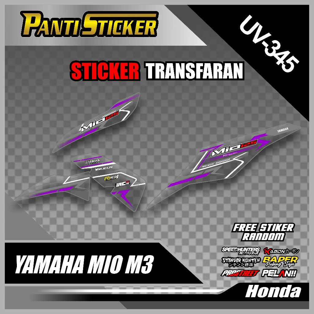 [ NEW ] Stiker Striping Transparan Variasi List Mio M3 - Sticker Mio M3 Aksesoris Body Motor Keren M