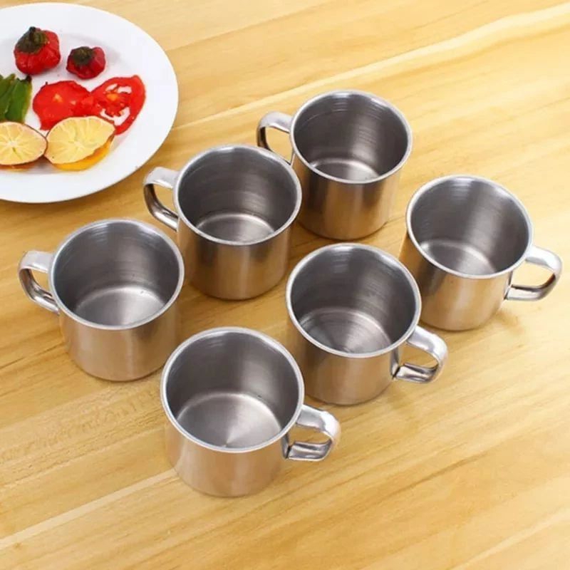 Mug Cangkir Gelas gagang 555 stainless steel 7 cm 7cm thai te teh tarik kopi coffee