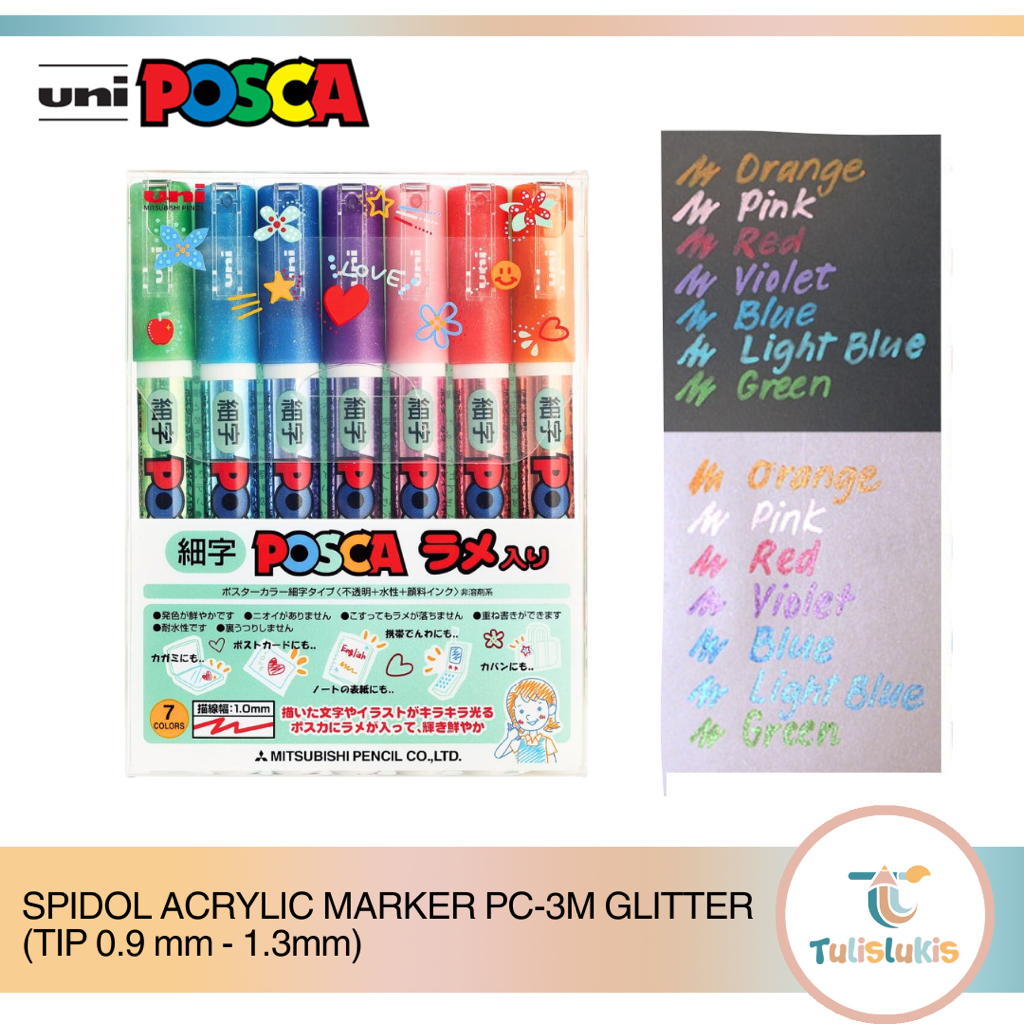 

Spidol Akrilik Uni Posca PC 3M Glitter (line width 1mm)