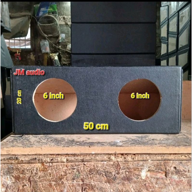 box speaker 6in 2 lobang bahan mdf lapis kulit oscar
