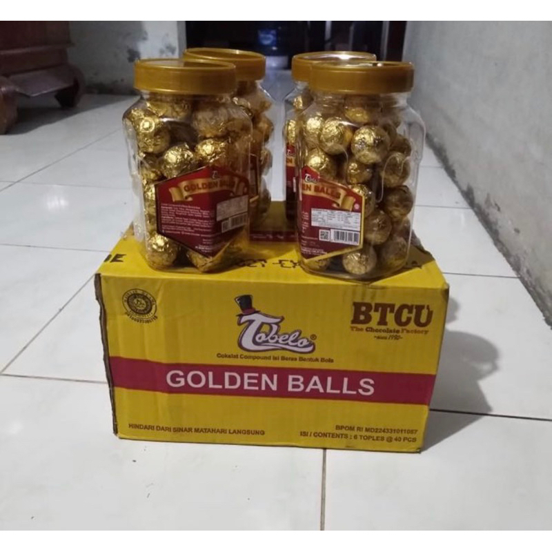 

goldenballs coklat per dus isi 6 toples