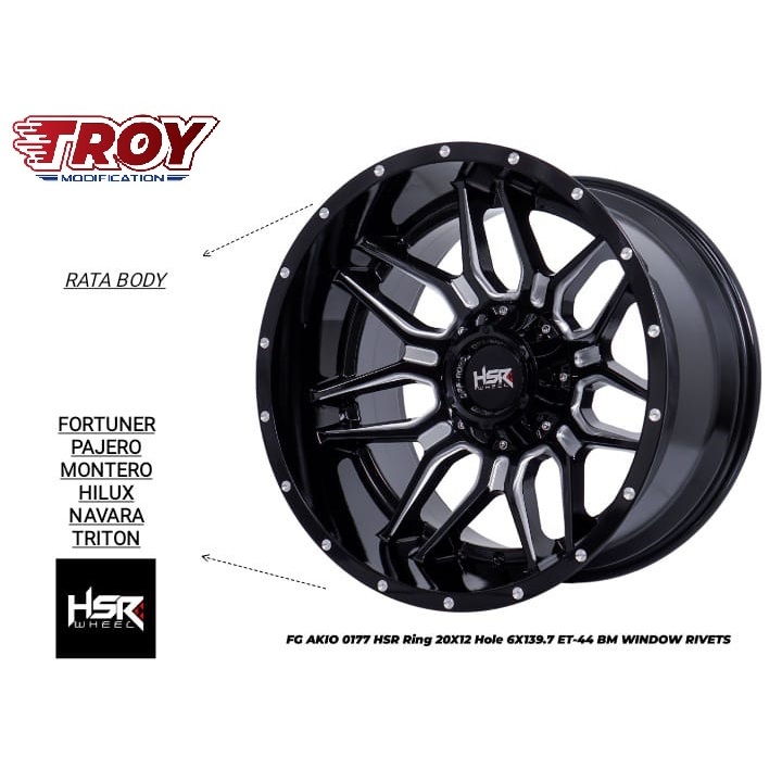 Velg Celong 12 Ring 20 HSR FG AKIO 0177 Hole 6x139,7 Hilux,Triton,Fortuner,Strada dll