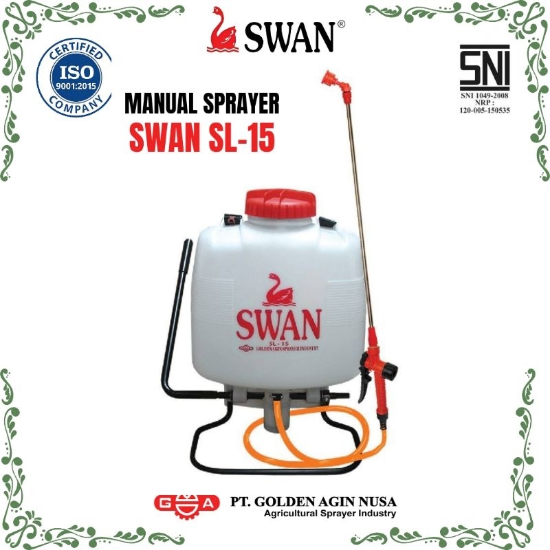 ORIGINAL Sprayer Manual SWAN SL-15 / Semprotan Swan / Semprotan Disinfektan / Semprotan Pertanian / Sprayer manual SWAN / Tengki Semprot SWAN SL15 / Semprotan hama SWAN / Alat Semprot Pertanian SWAN