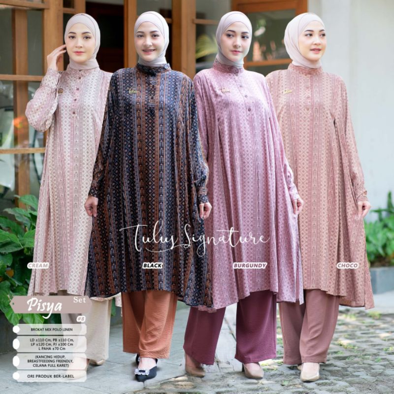 ONE SET Original Tulus Signature Setelan Busui Jumbo Katun Rayon Mix Crinkle Airflow Premium / Masay