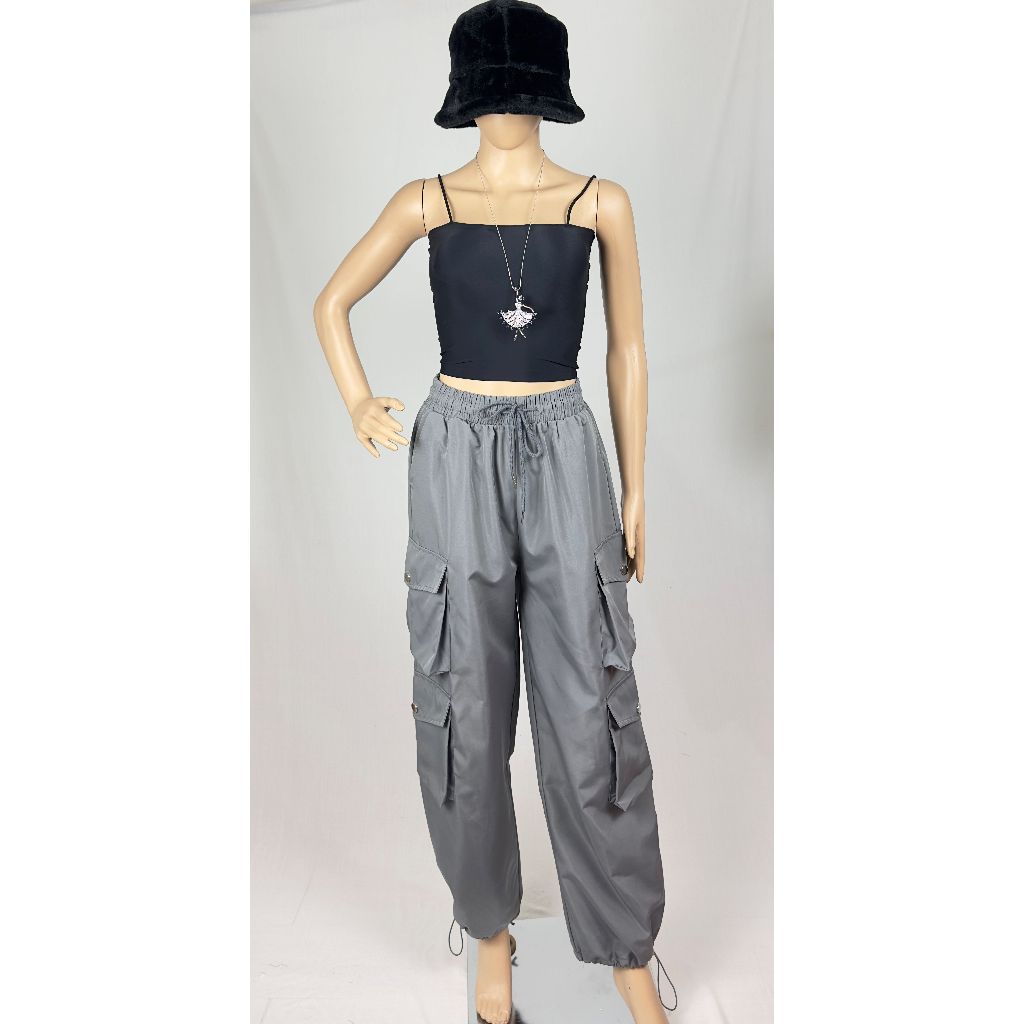 Celana Cargo Tafetta Wanita - A&K Fashion BKK - Celana Parasut Double Cargo