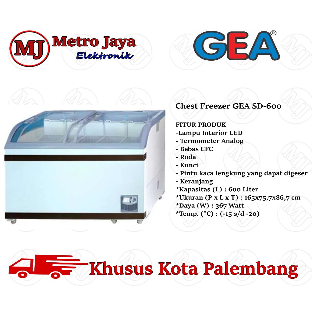 GEA SD-600 SLIDING Curved GLASS FREEZER 600 Liter SD 600 Freezer Kaca