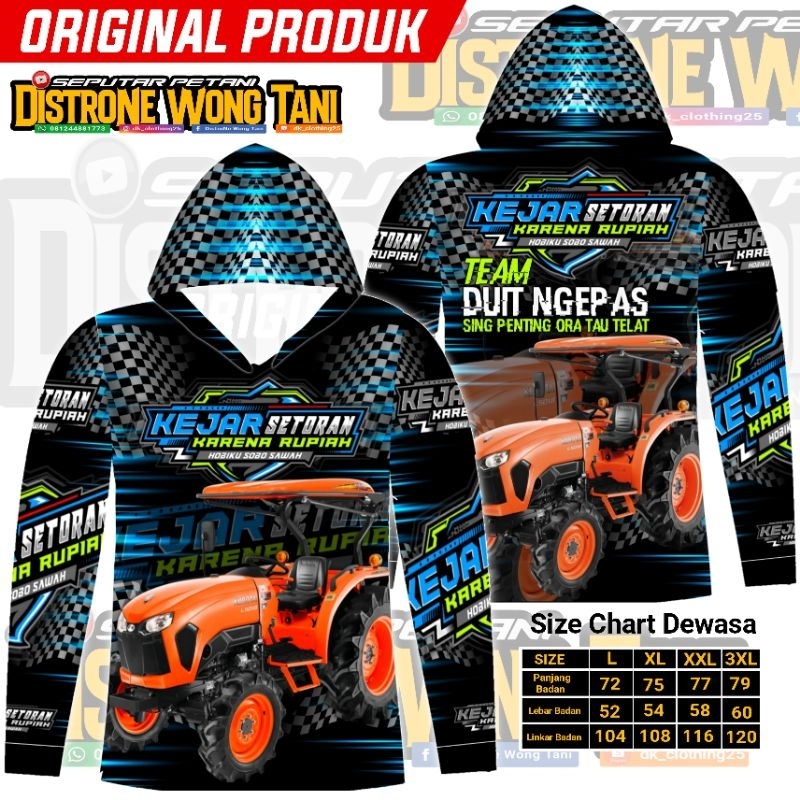 JERSEY TRAKTOR RODA 4 KUBOTA // Produk DistroNe Wong Tani // ORIGINAL PRODUK