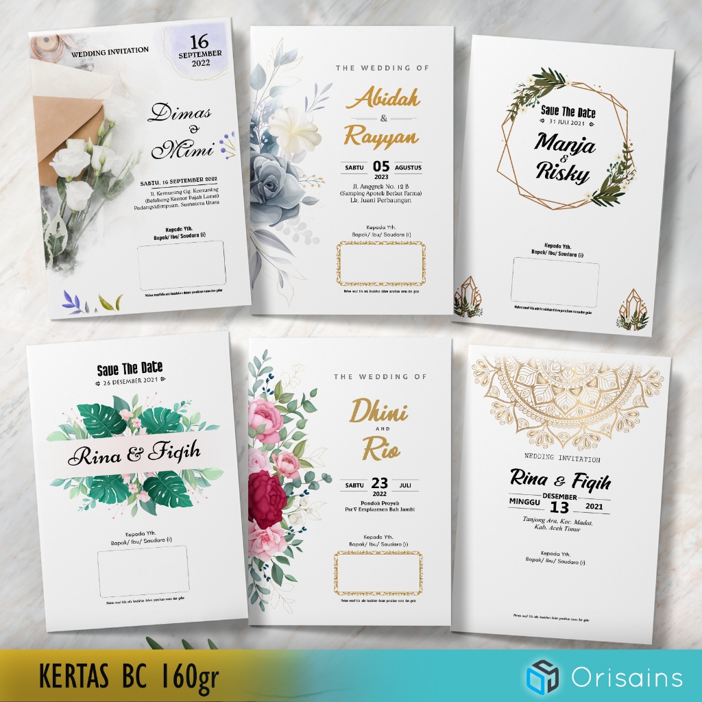 Cetak Undangan Pernikahan Murah Simpel Elegan Bisa Tambah Foto Prewedding