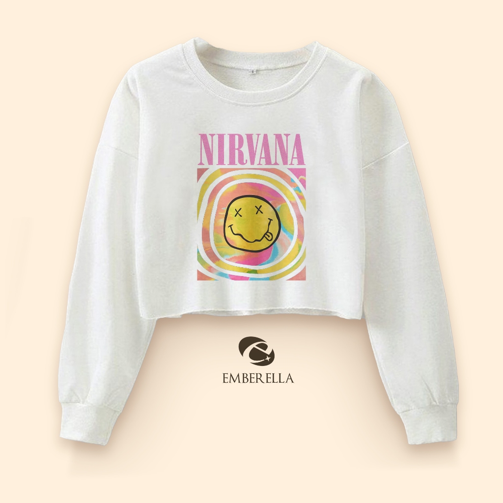 Crop Sweater Nirvana Sweatshirt Crewneck