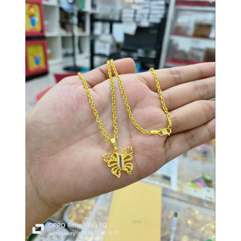 kalung nori medan yxy liontin kupu original yxy
