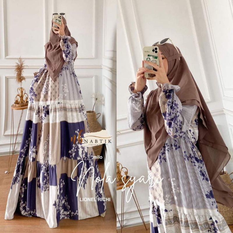 NOLA SYARI GAMIS SET KHIMAR BY NABTIK