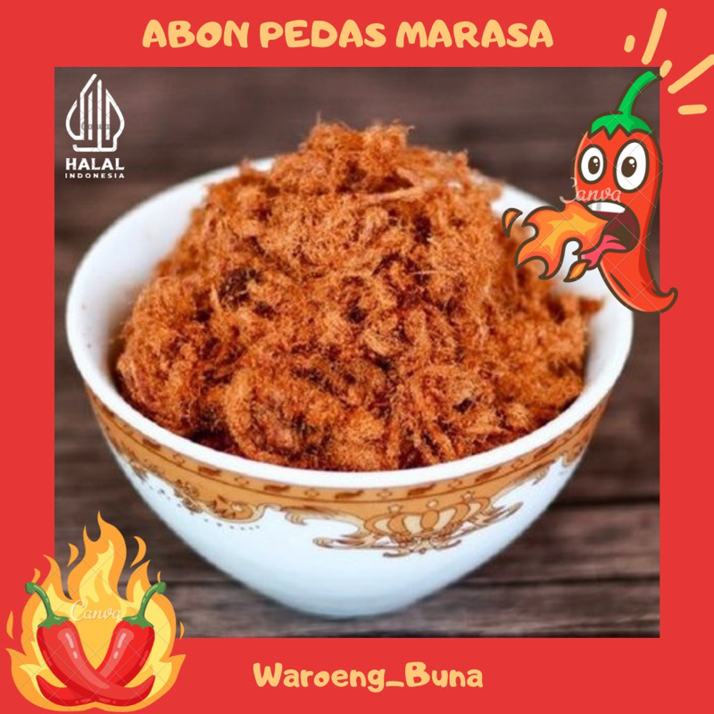 

ABON PEDAS MARASA 100 gram pedas & gurih FISH FLOSS standing pouch by Waroeng Buna
