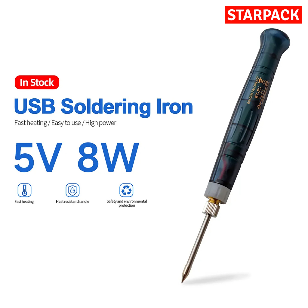 Lostnight_ Golden Falcon Solder Listrik / Soldering Iron Usb Portable 5V 8W