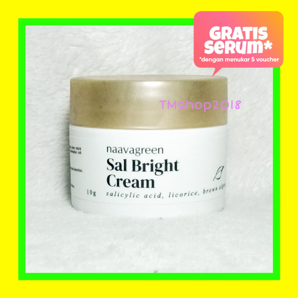 Naavagreen Sal Bright Cream 10 gram by dr Fredi Setyawan Original Skincare Krim Pagi Pencerah Lighte
