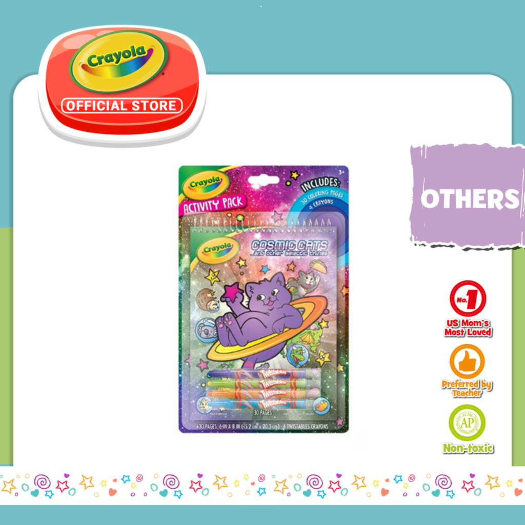 

CRAYOLA Activity Pack Coloring Pages/Twistables Cosmic Cats 24Pk