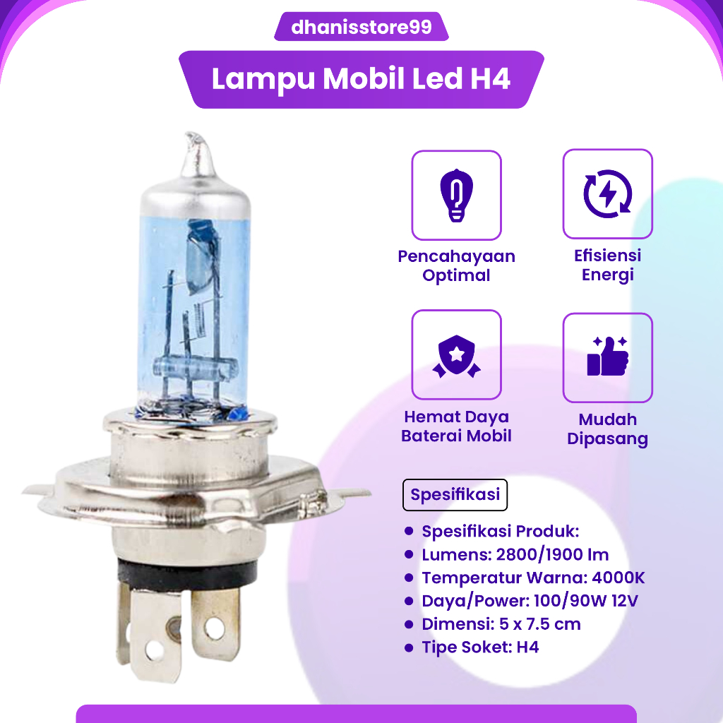 Lampu Depan Mobil Headlamp Xenon H4 Lampu Mobil Led Super Terang Bohlam Depan Halogen Lamp