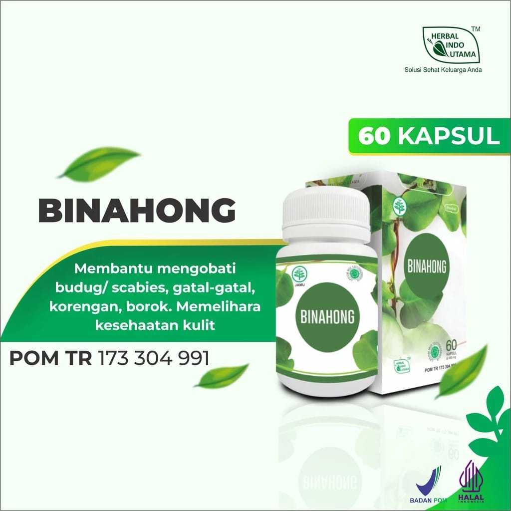 Kapsul Binahong HIU Original Obat Luka Korengan Gatal Gatal Isi 60 Kapsul