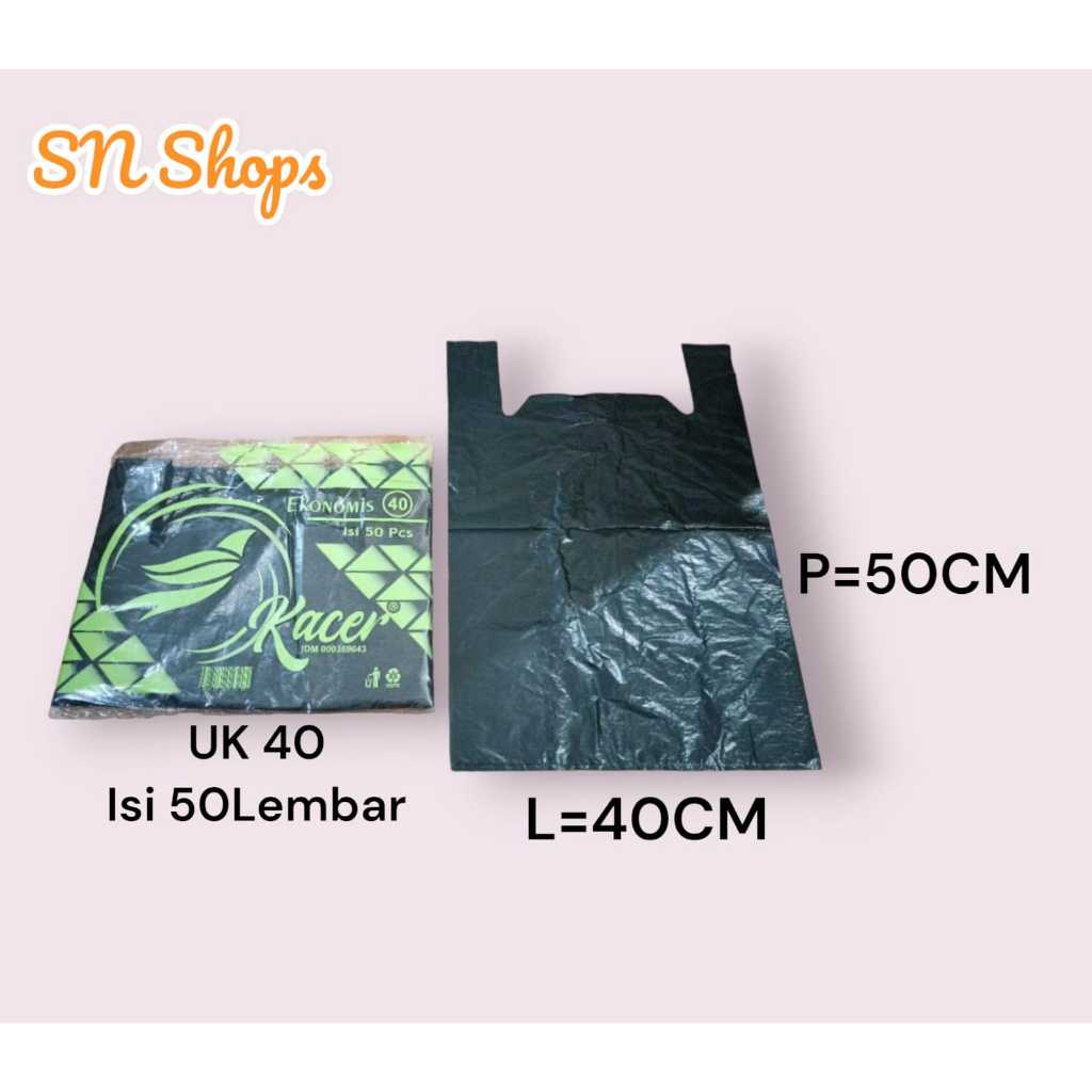 HD kantong kresek plastik hitam KACER EKONOMIS uk 40