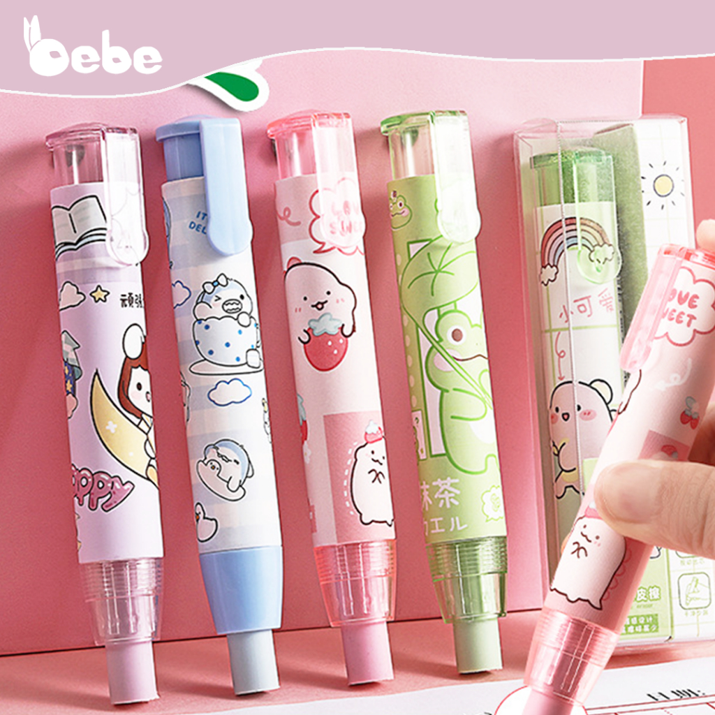 

Eraser Model Cetekan Bolpen Mekanik Gambar Kartun Lucu FREE Refill Penghapus