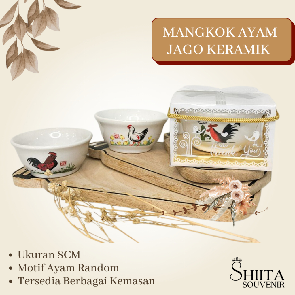 Souvenir Mangkok Ayam Jago Mini Keramik Souvenir Pernikahan Khitan Tasyakuran Murah Unik Aesthetic