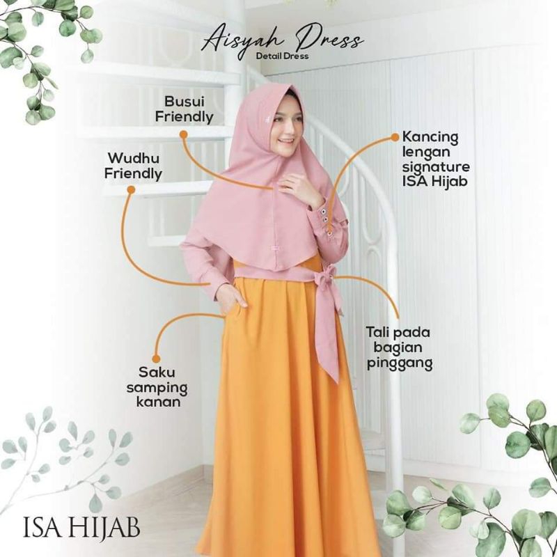 Aisyah dress by Isa hijab , Ready size XL
