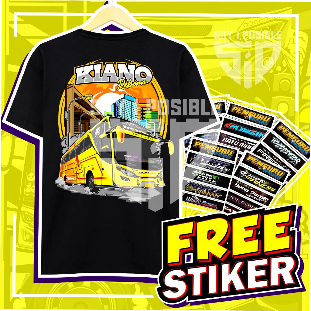( FREE STIKER ) KAOS BIS KIANO KAOS BISMANIA ANAK DAN DEWASA BUSMANIA kuning