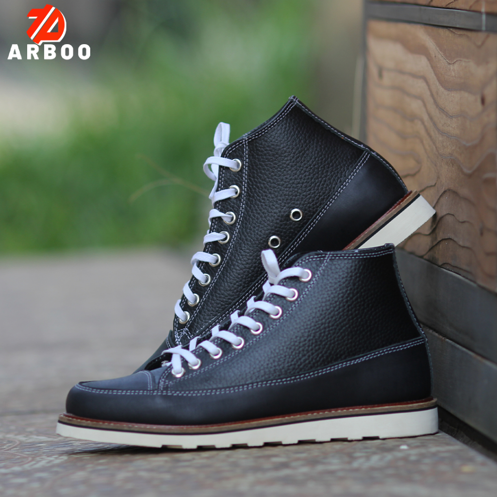 Sepatu Pria / Sepatu / Sepatu Sneakers Pria / Sepatu Sneakers Boots Kulit Pria Cowok Kulit Asli Orig