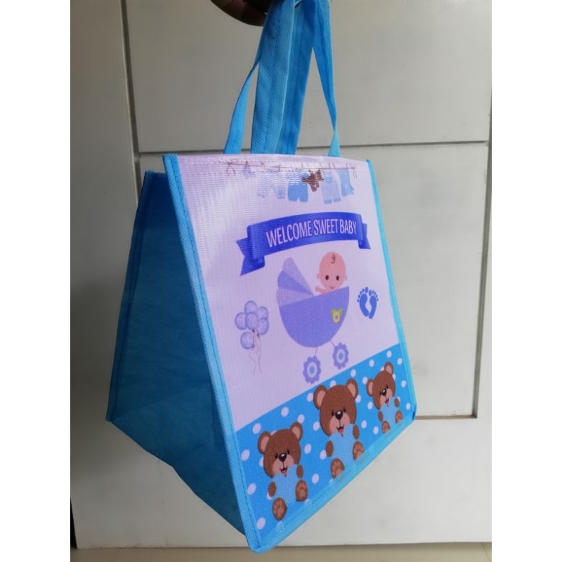 Souvenir Lahiran Tas Souvenir Lahiran Biru Muda Spunbond