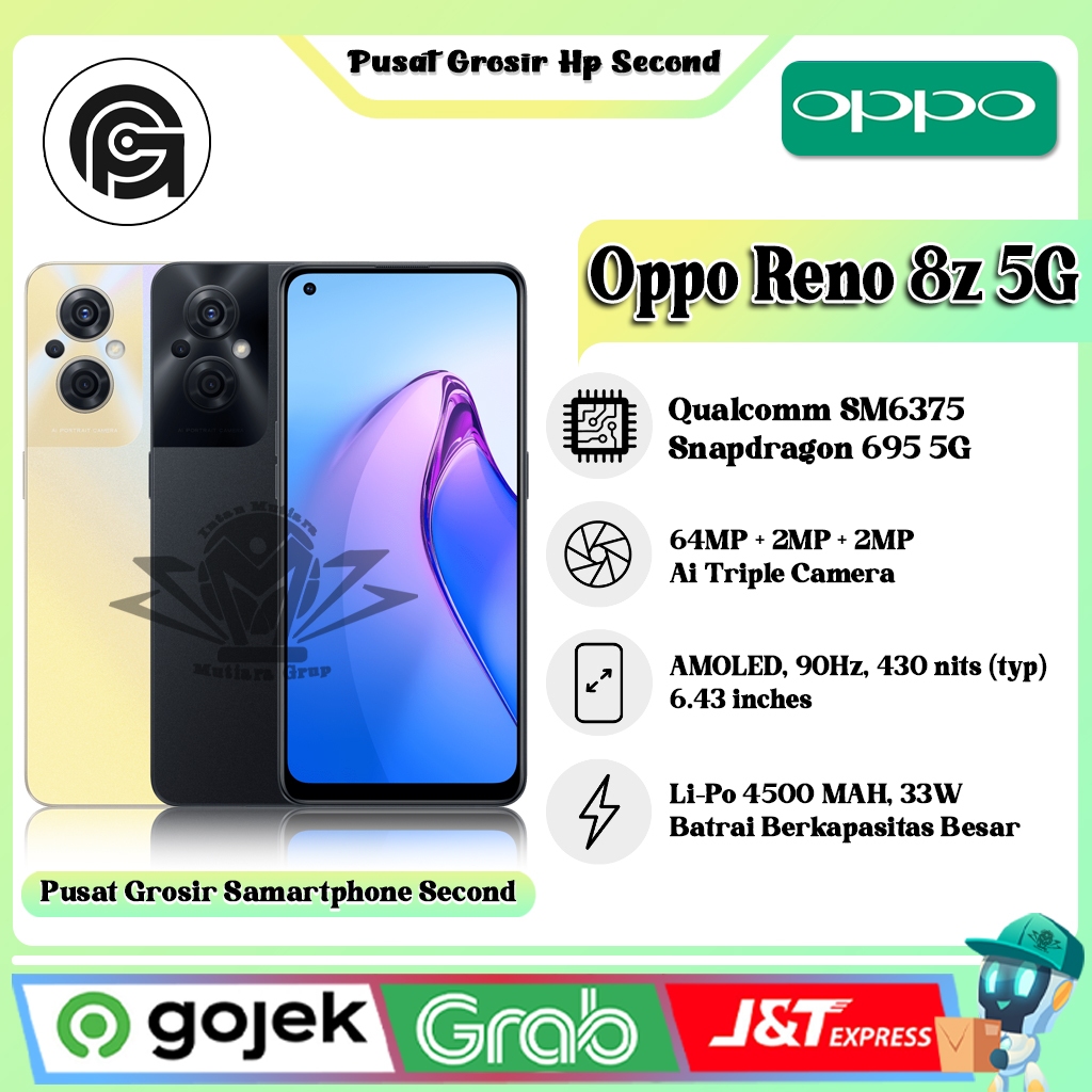 Oppo Reno 8 Z 5G Ram 8GB + 5GB(Extended Ram) Rom 256GB (Second)