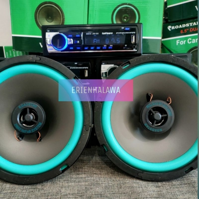 JUAL RUGI TAPE MOBIL BLUTUT RADIO RGB + 2 SPEAKER 6,5 IN BISA COD