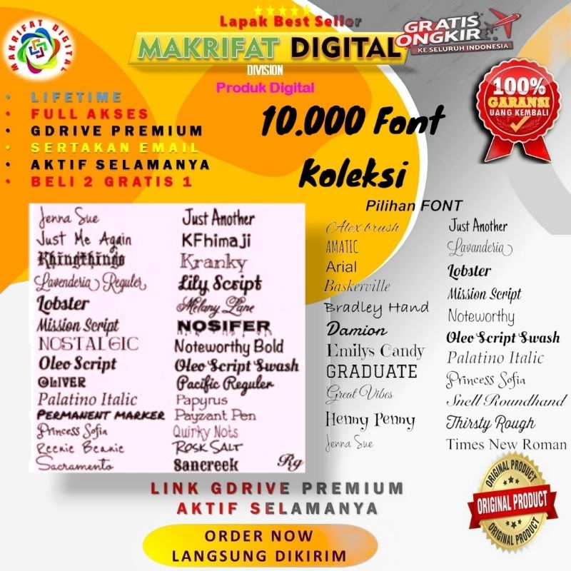 

10.000 FONT Koleksi Pilihan Lengkap