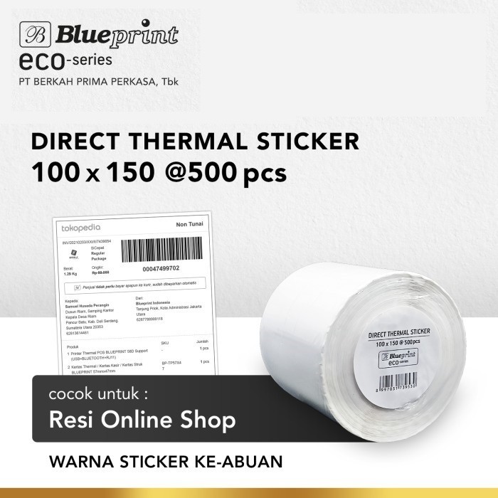 

BLUEPRINT PAPER STICKER THERMAL 100X150 MM @500 PCS