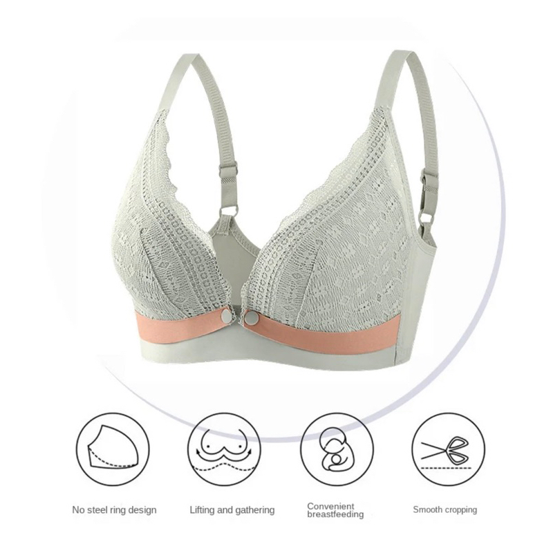 Feeding Bra Maternity BH Menyusui Kancing Depan Cup Besar Jumbo Tanpa Kawat Adem Katun Murni Nursing