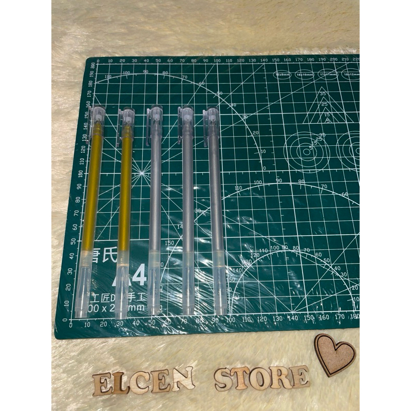 

Pulpen Gel ink Warna emas dan warna Perak pena berwarna