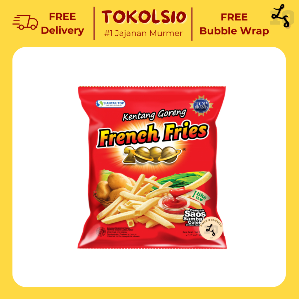 

Kentang Goreng French Fries 2000 Besar 1 Renceng Isi 10 x 17gr