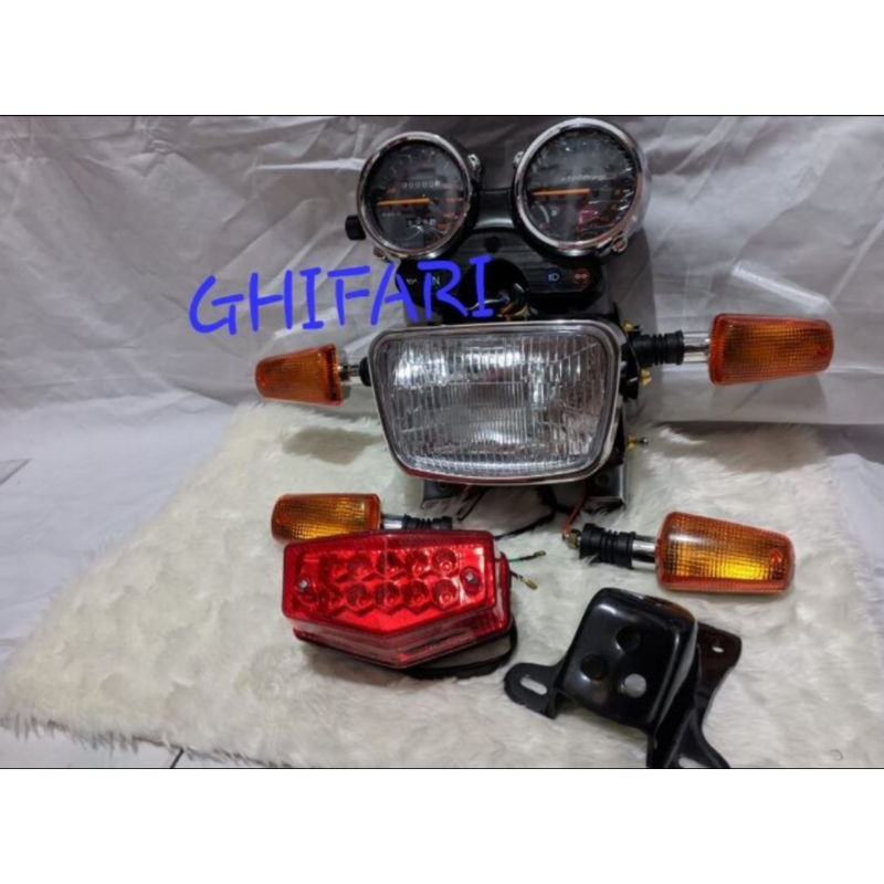 Paket Komplit Lampu Depan Rx King Model Standar Spidometer Kilometer RX King Breket Kupingan Lampu R