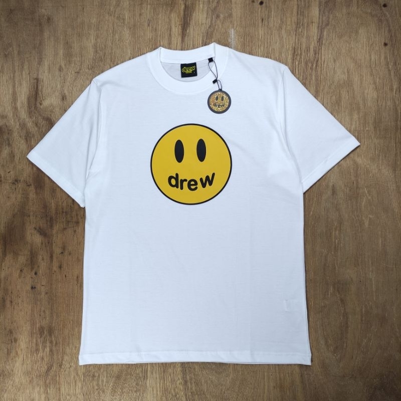 KAOS OVERSIZE DREW HOUSE LOGO SMILE BASIC PRINTED WHITE TEES BESTSELLER