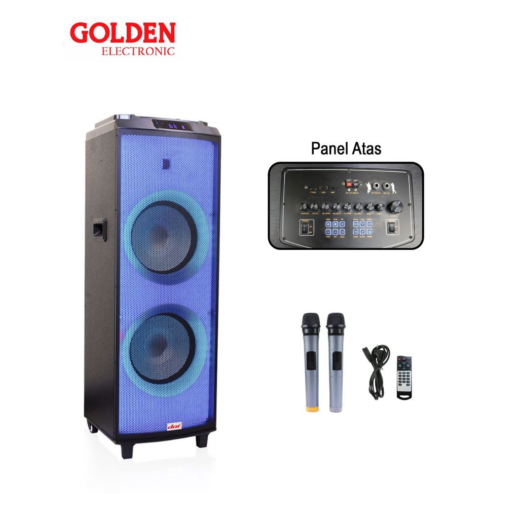 Speaker Portable DAT DT-2210 / DT2210 / DT 2210 2 x 12 inch Bluetooth