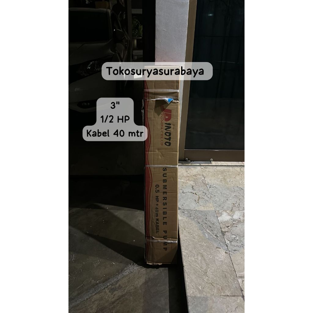 Inoto 3 inch 1/2 HP , kabel 40 meter - Pompa Submersible INOTO Casing Sumur 3 inch - 1/2 HP output 1