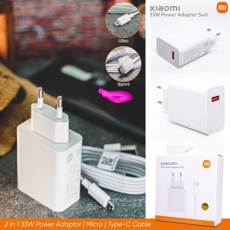 Charger xiaomi 33w fast charging/ Pengecas xiaomi redmi 33w/ Casan xiaomi 33w/Charger xiaomi poco da
