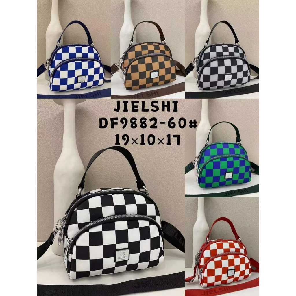 JIELSHI DF 9882-60 TAS WANITA SLEMPANG IMPORT 2 FUNGSI SLEMPANG DAN TENTENG BAHAN MOTIF PARASUT KOTA
