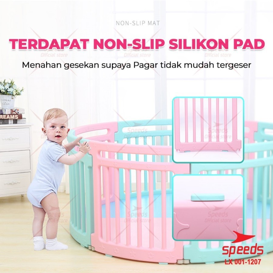 SPEEDS Pagar Mainan Anak Playfence Pagar Bayi Lingkaran Anak M1207