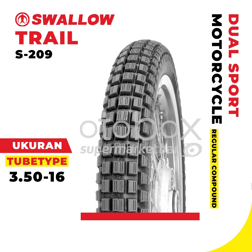 Ban Luar Motor Swallow S-209 Trail 350-16 Ring 16 Tubetype Ban Semi Trail